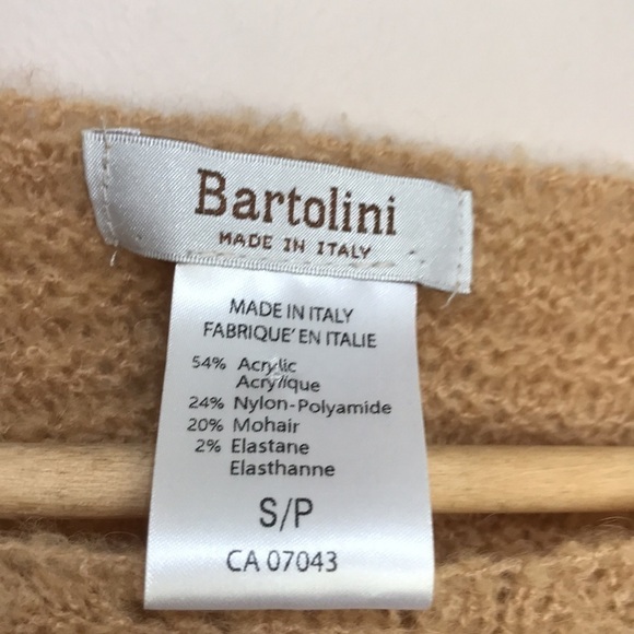 BARTOLINI tan mohair blend knit stretchy sweater S - Picture 5 of 7